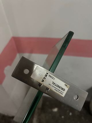 conjunto espejo y estante de cristal