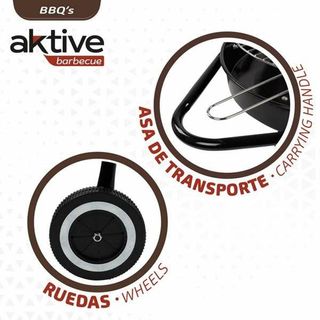 Barbacoa de Carbón con Ruedas Aktive Textilene