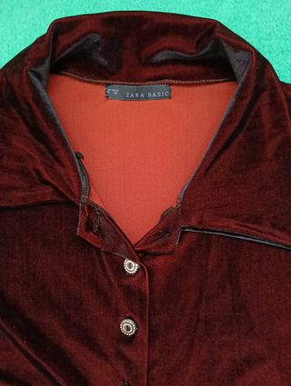 Blusa zara terciopelo 