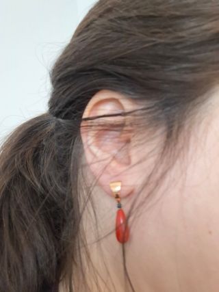 Pendientes Oro rosa y Coral joyería Suárez