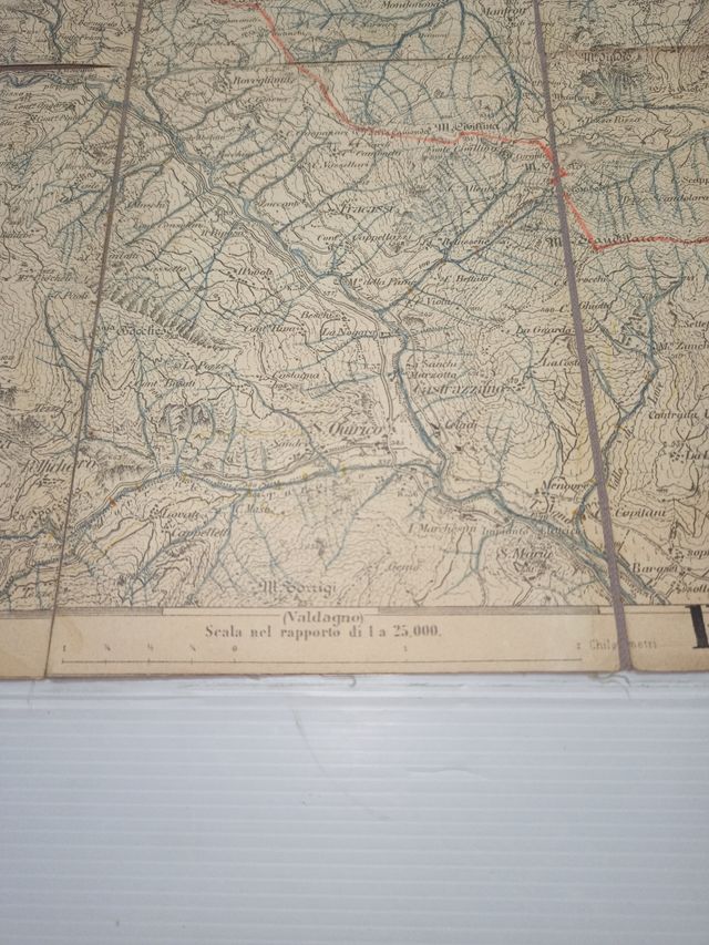 Antica cartina telata Recoaro 1:25000