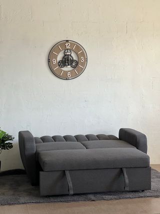 Sofá cama 2 plazas gris oscuro ¡Nuevo!