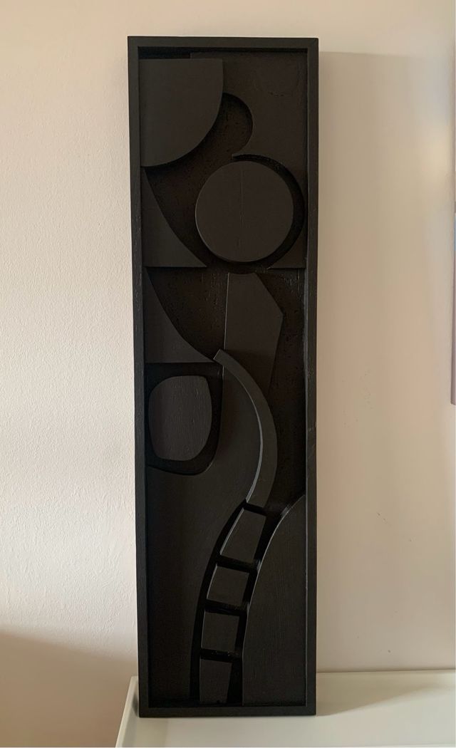 Cuadro abstracto 3D, escultura pared de madera 43