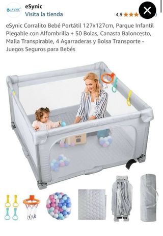 Paque infaltil extragrande  cuadrado con alfombra