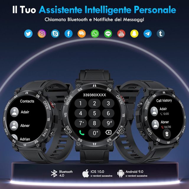 Smartwatch sportivo da uomo, NUOVO