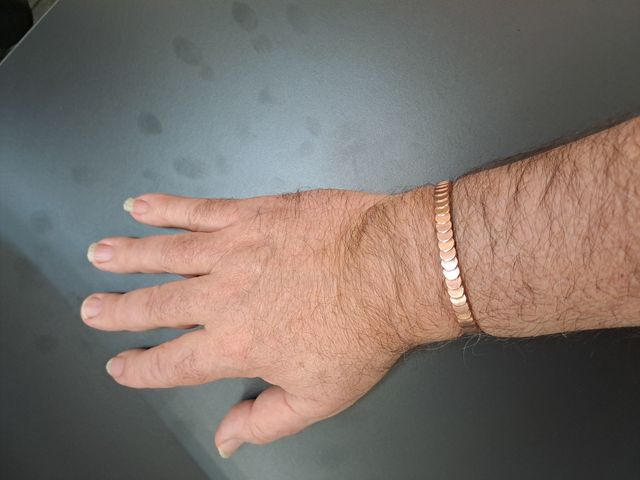 Pulsera cobre auténtico círculos superpuestos nuev