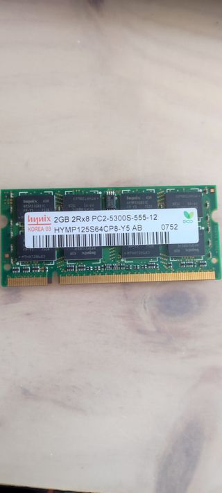  Módulo memoria RAM 2GB 2Rx8 PC2 5300S 555 12