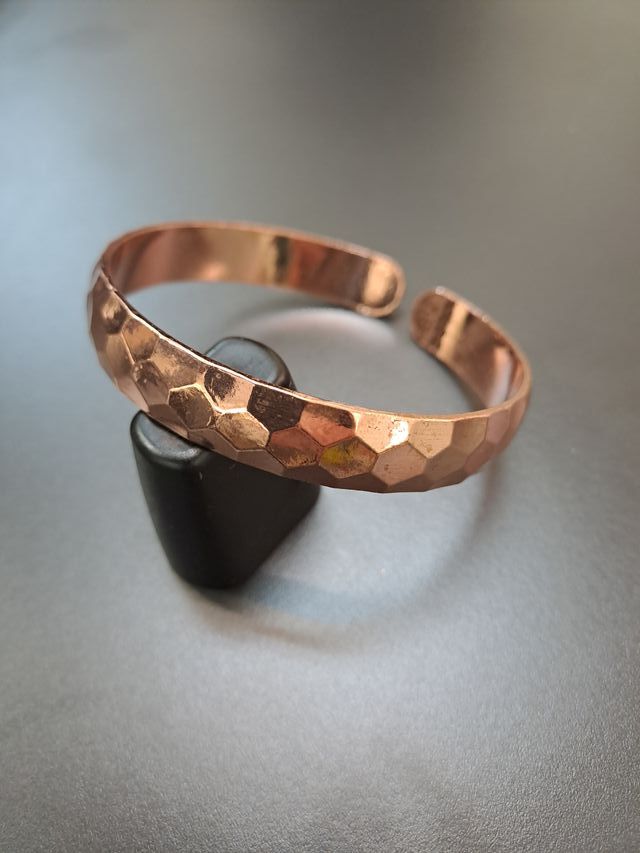 Pulsera de cobre auténtico diseño hexágonos nueva