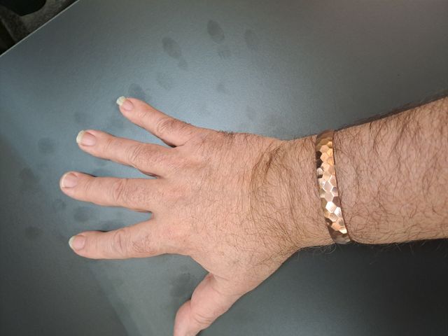 Pulsera de cobre auténtico diseño hexágonos nueva