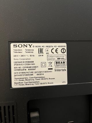 TV Sony mod. 49X8505B LED UHD 4K / 49 pulgadas