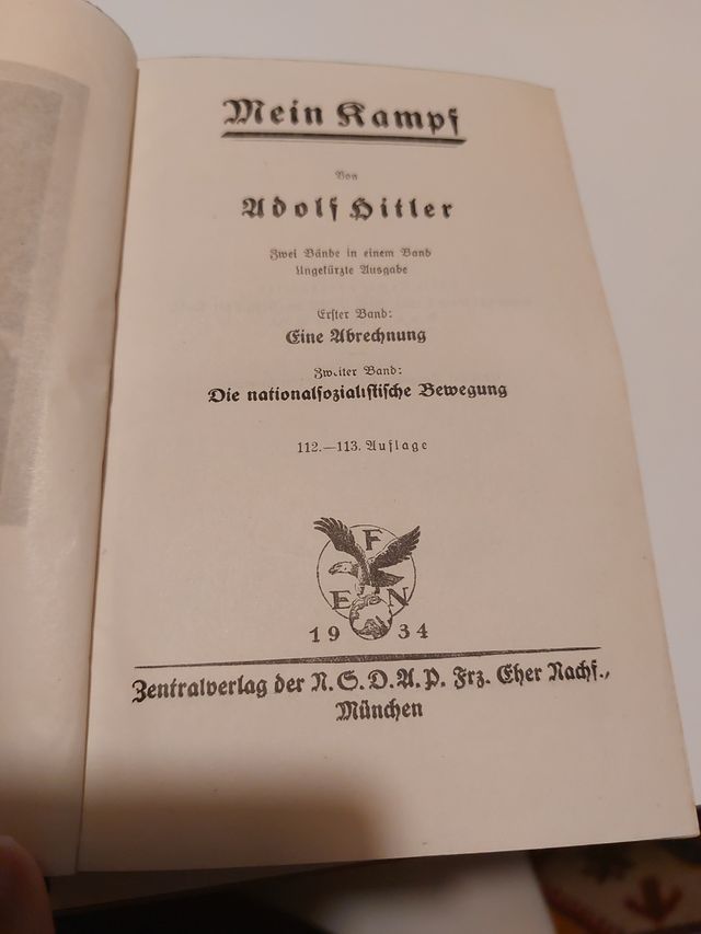 Mi lucha edic 1934 Hitler perfecto mein kampt