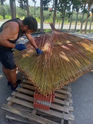 Sombrillas de carril verzo mimbre