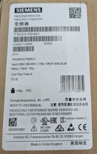 SIEMENS 6SL3210-1PE21-8AL0-POWER MODULE