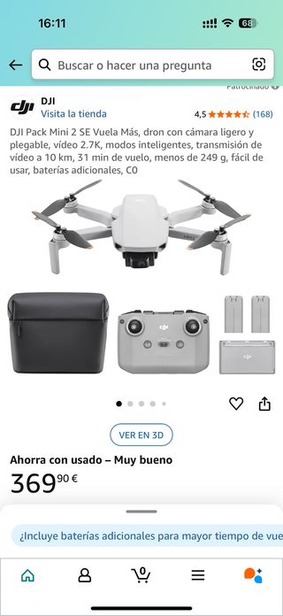 DJI mini 2 vuela mas