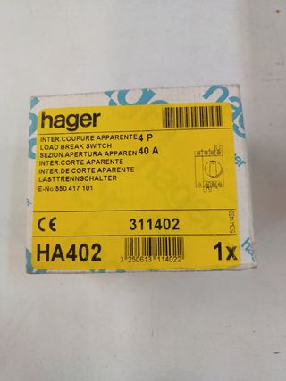 Interruptor de corte Hager HA402 4P 40A
