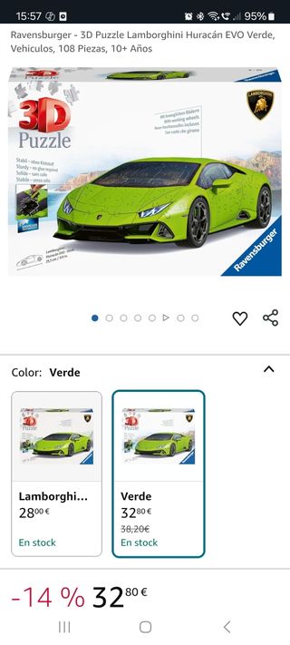 Puzzle 3D coche