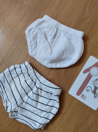 Lote de bragas-short bebé 1-3M