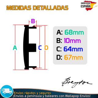 X4 Tapacubos Breyton 68mm Cubrebujes Tapas Llantas