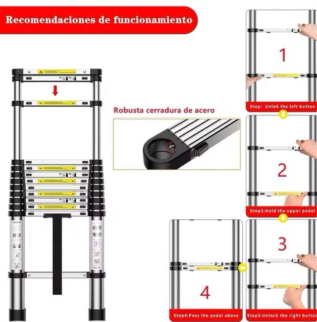Escalera plegable aluminio.Alta resistencia.3.2m