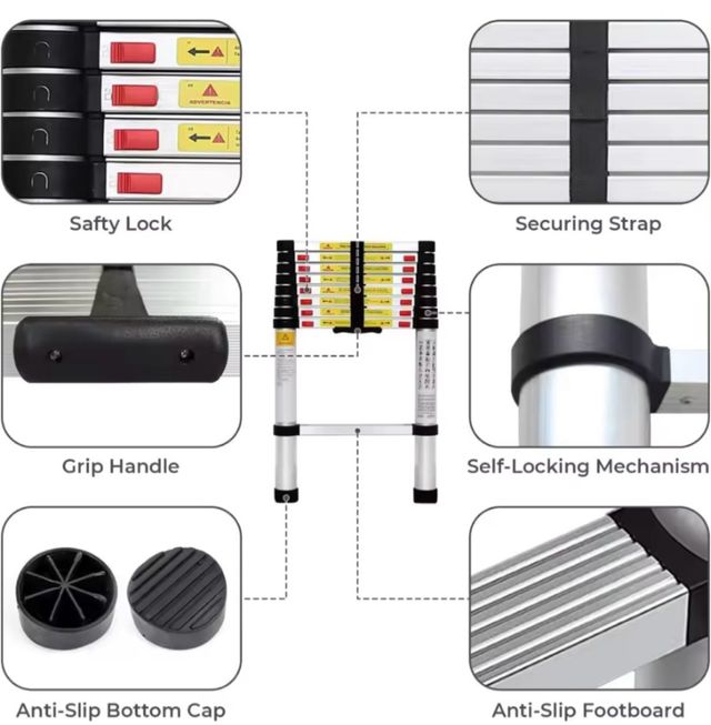 Escalera plegable aluminio.Alta resistencia.3.2m