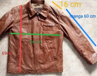 Cazadora cuero, talla 48