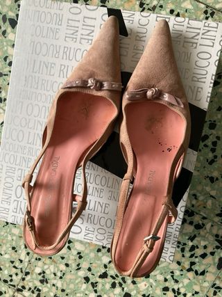 Zapatos salon piel girada 39