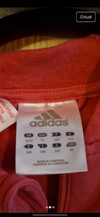 Felpa rosa da bambina "Adidas" - TG 14 a