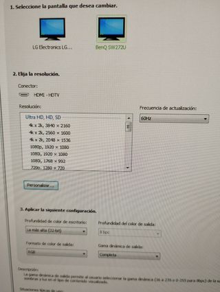 benq  sw272u monitor profesional completo sin uso