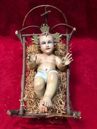 Niño jesus   Ojos  azules   Con  sello olot