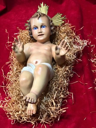 Niño jesus   Ojos  azules   Con  sello olot