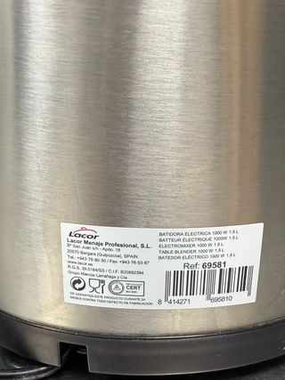 Licuadora Lacor costo nueva 120€