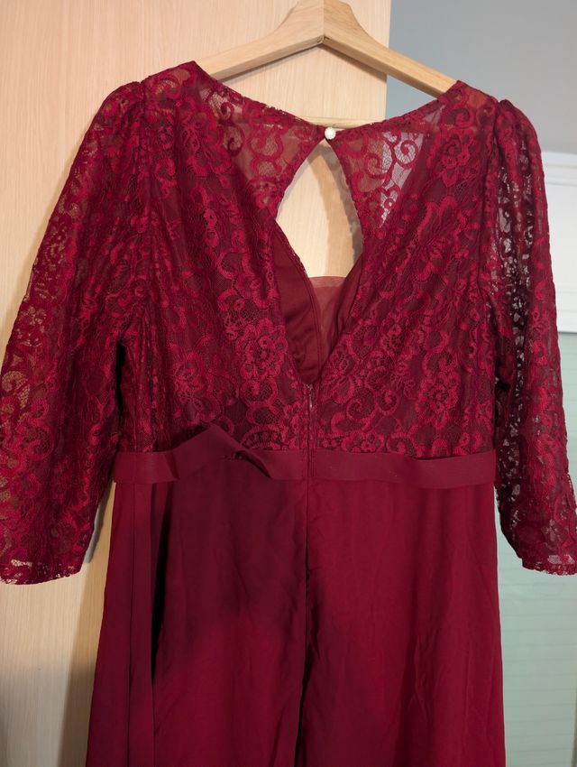 Vestido de fiesta burdeos 46