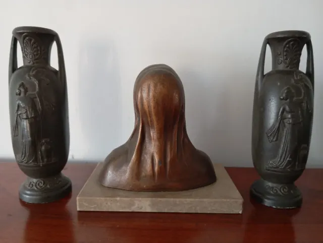 Busto antiguo art decó virgen María.