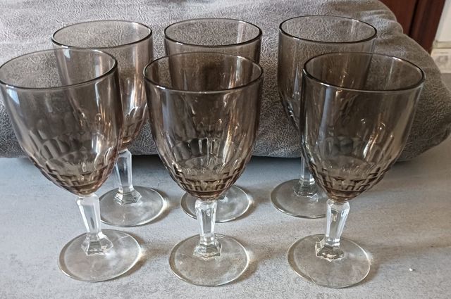 Juego de 6 Copas de Agua Vintage, 70/80