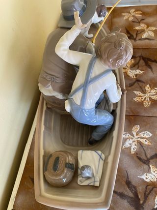 Figura Lladró abuelo y nieto pescando