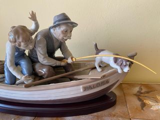 Figura Lladró abuelo y nieto pescando