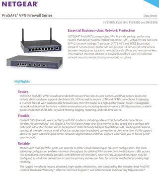 Firewall VPN Netgear ProSafe FVS336G v3.