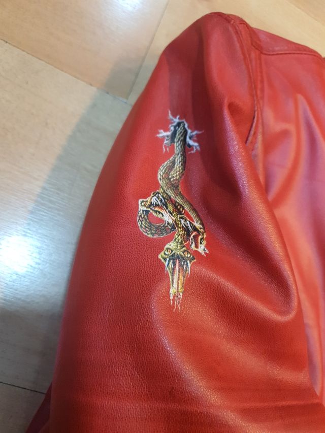 Giacca in pelle rossa