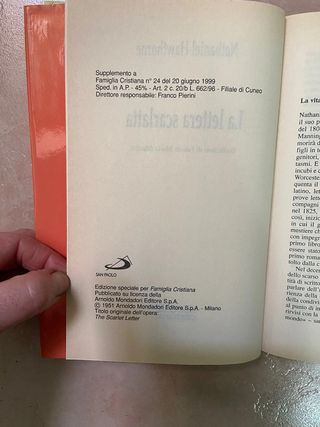 "La lettera scarlatta” di Nathaniel Hawthorne ita