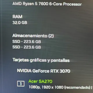 Nvidia 3070 nueva