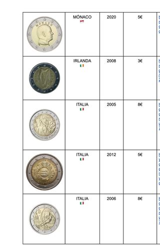 50 Monedas “Especiales “