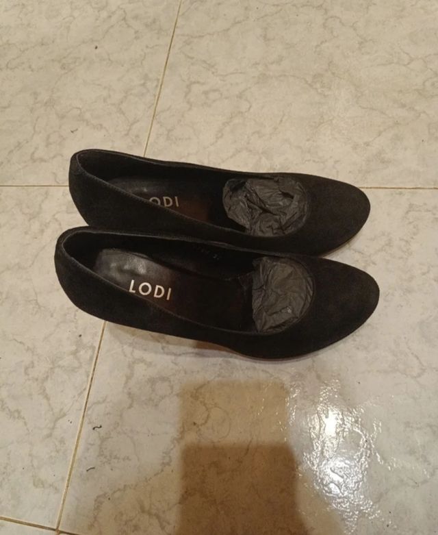 Scarpe con Tacco in Velluto Nero Taglia 37. LODI
