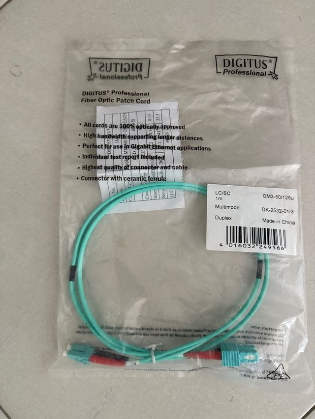 Bretella fibra ottica multimode lc sc 50/125 OM3