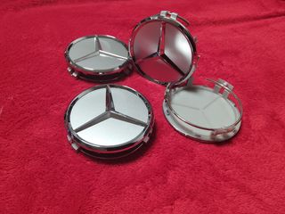 TAPAS LLANTAS LOGO MERCEDES BENZ PLATA