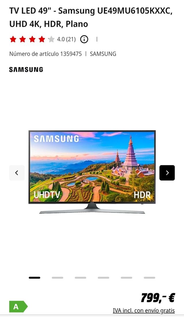 Television Samsung 49. Poco uso. Smart Tv