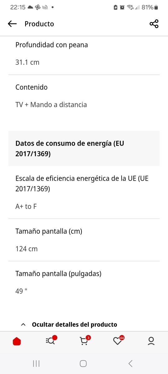 Television Samsung 49. Poco uso. Smart Tv