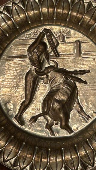 CENICERO TAURINO PLATA DE LEY años 50/60 