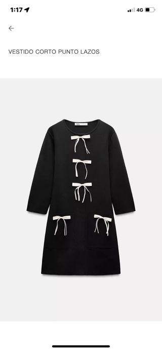 Vestido  punto lazos zara