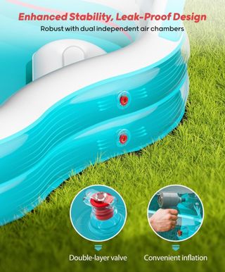 Piscina inflable con dos asientos y respaldo