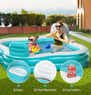 Piscina inflable con dos asientos y respaldo